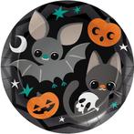 8 Borden Halloween Cats & Bats Rond Karton 23 cm, Ophalen of Verzenden, Nieuw