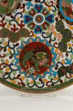 Marked - Schotel - A cloisonné plate with three circular