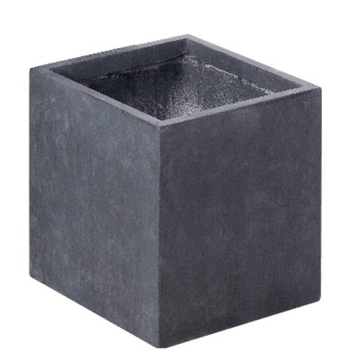 Plantenbak Fiberclay 50x50x50 cm Antraciet, Tuin en Terras, Bloembakken en Plantenbakken, Nieuw, Vierkant, Verzenden