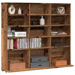 vidaXL Cd-kast 100x23x89,5 cm bewerkt hout oud houtkleurig, Huis en Inrichting, Woonaccessoires | Cd- en Dvd-rekken, Verzenden