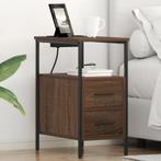 vidaXL Bedside kasten met lade 2 pcs bruin eikenkleur 30 x, Huis en Inrichting, Verzenden, Nieuw, 55 tot 70 cm, 45 tot 65 cm
