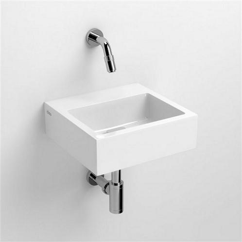 Fontein Clou Flush 1 28x27x9cm Mineraal Marmer Glans Wit, Doe-het-zelf en Verbouw, Sanitair, Overige typen, Nieuw, Chroom, Ophalen of Verzenden