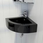 vidaXL Wastafel met overloop 45x32x12,5 cm zwart, Doe-het-zelf en Verbouw, Sanitair, Verzenden, Nieuw