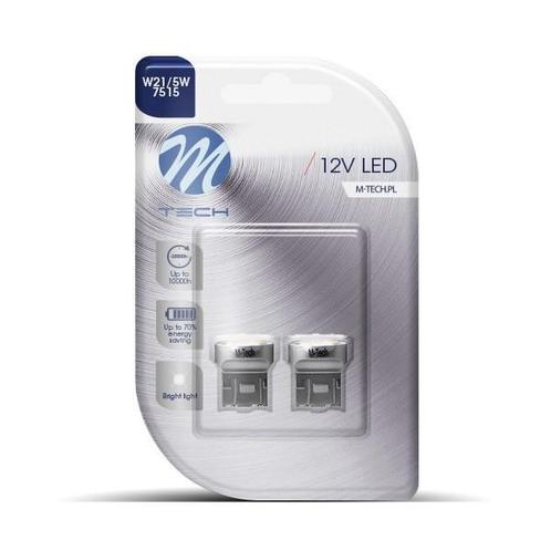 M-Tech LED W21/5W 12V - Basic 6x Led diode - Wit - Set, Auto-onderdelen, Verlichting, Nieuw, Alfa Romeo, Amerikaanse onderdelen