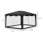 TRUUSK Gazebo Tuintent 3 X 3 M Paviljoen, Weerbestendig, Opv, Tuin en Terras, Partytenten, Verzenden, Nieuw