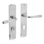 Achterdeur beslag Helena op schild 72mm verchroomd met ke..., Doe-het-zelf en Verbouw, Ophalen of Verzenden, Nieuw, Chroom, Klink of Kruk