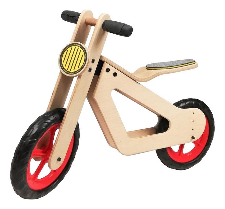 Mamatoyz Balance Bike Rood Houten Loopfiets, Kinderen en Baby's, Speelgoed | Buiten | Voertuigen en Loopfietsen, Nieuw, Verzenden
