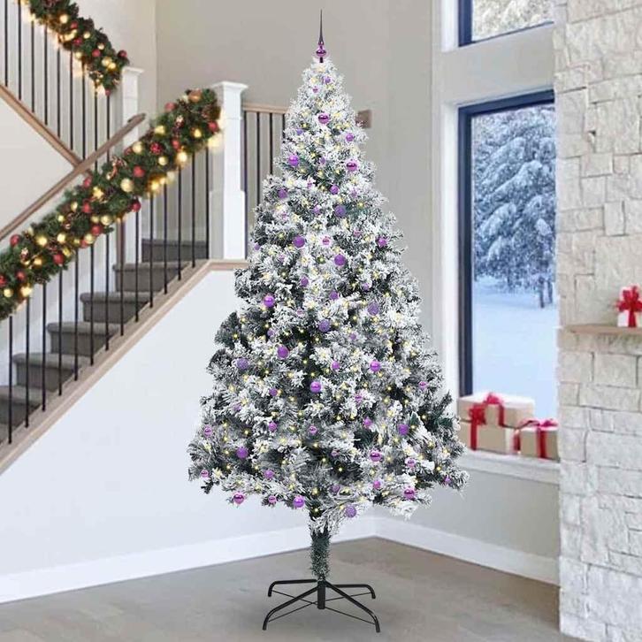vidaXL Kerstboom met 300 LED met standaard Wit 300 cm PVC, Diversen, Kerst, Nieuw, Verzenden