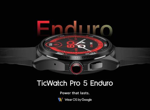 Mobvoi Ticwatch Pro 5 Enduromet €35 korting, Sieraden, Tassen en Uiterlijk, Smartwatches, Android, Waterdicht, Zwart, Afstand