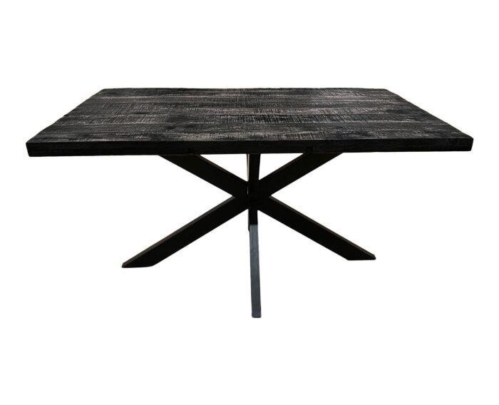 Eettafel Straight Black Spider | Zwart Mangohout | 140 - 180, Huis en Inrichting, Tafels | Eettafels, Nieuw, Ophalen of Verzenden