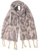 Roze grijze sjaal met luipaard print, Nieuw, Damesdingetjes, Sjaal, Verzenden