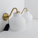 Herstal - Wandlamp (2) - Vantage - Messing versie - Opaline, Antiek en Kunst, Antiek | Lampen