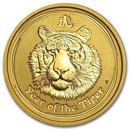 Gouden Lunar II - 1/10 oz 2010 Year of the Tiger, Postzegels en Munten, Munten | Oceanië, Losse munt, Goud, Verzenden