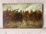 Scuola italiana macchiaiola (XIX-XX) - Battaglia con cavalli, Antiek en Kunst, Kunst | Schilderijen | Klassiek