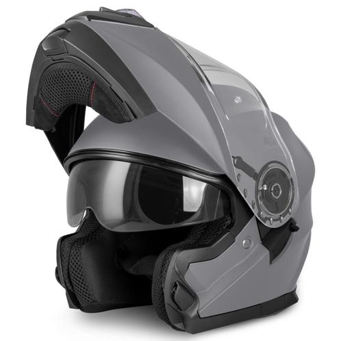 VINZ Santos - Mat Titanium, Motoren, Kleding | Motorhelmen, XS, Systeemhelm, Verzenden