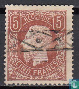 België - Koning Leopold II - 1878, Postzegels en Munten, Postzegels | Europa | België, Gestempeld, Verzenden