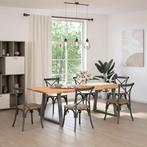 vidaXL Eettafel rechthoekig 240x100x74 cm massief eikenhout, Huis en Inrichting, Tafels | Eettafels, Verzenden, Nieuw