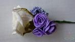 Corsage Roos PuurWit+Paars CPR142 Maatwerk, Ophalen of Verzenden, Nieuw
