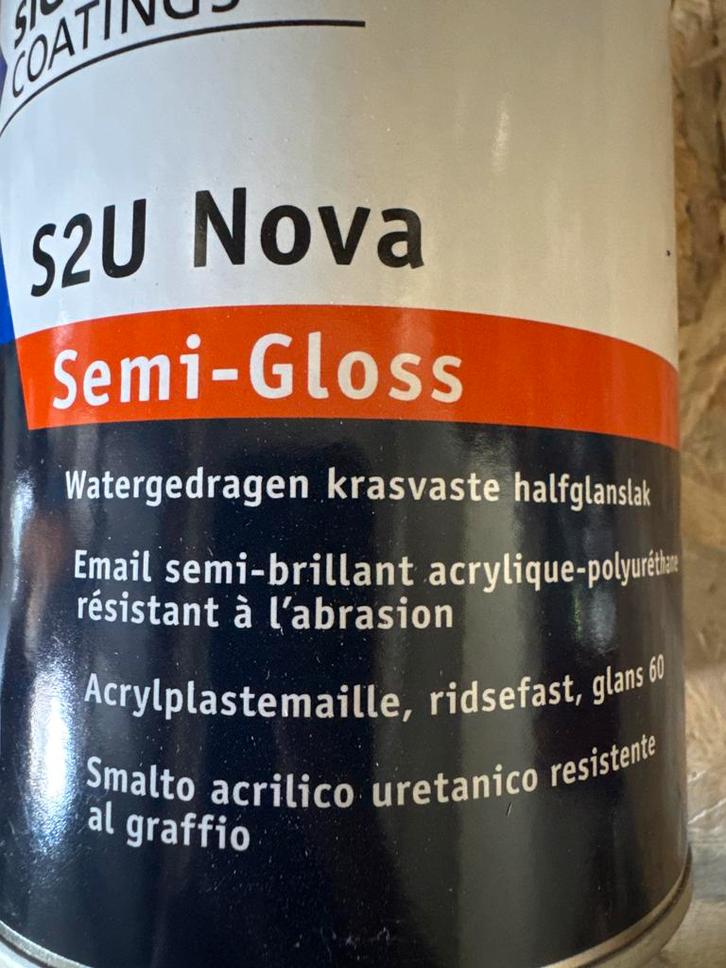 Sigma S2U Nova Semi Gloss - RAL 9010 - 1 liter (LAKVERF), Doe-het-zelf en Verbouw, Verf, Beits en Lak, Lak, Overige kleuren, Nieuw