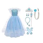 *SALE*Frozen Elsa Jurk-Prinsessenjurk+Accessoires 98/152