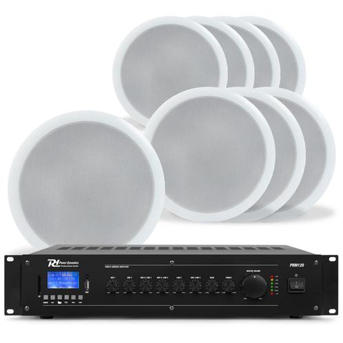 Power Dynamics 100V plafondspeaker set - 8 witte speakers en, Audio, Tv en Foto, Luidsprekers, Nieuw, Verzenden