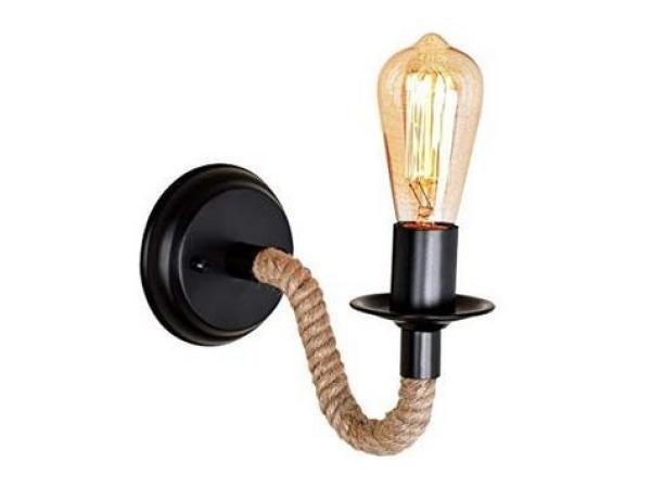 Veiling - 2x iBella Living vintage touwlamp muur, Huis en Inrichting, Lampen | Wandlampen