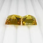 2 pcs Geel Citrien - 12.54 ct - nternational Colored, Sieraden, Tassen en Uiterlijk, Edelstenen, Nieuw