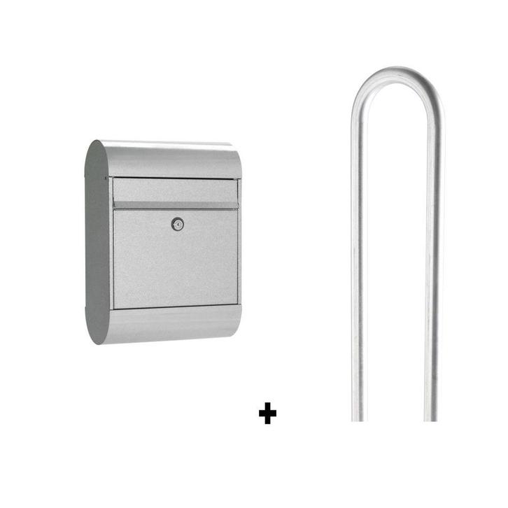 Allux 6000 brievenbus staal met paal 1007 - gegalvaniseerd, Tuin en Terras, Brievenbussen, Nieuw, Verzenden