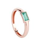 Ring - 14 karaat Roségoud -  0.41ct. tw. Smaragd