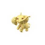 18 Krt. Gouden hanger van een olifant met carneool (witgoud), Ophalen of Verzenden, Gebruikt, Goud, Overige merken