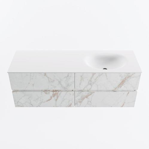 MONDIAZ VICA 140cm badmeubel onderkast Carrara 4 lades., Doe-het-zelf en Verbouw, Sanitair, Bad, Nieuw, Ophalen of Verzenden
