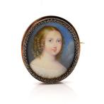 Princess Louise of France miniature portrait - 950 Zilver -