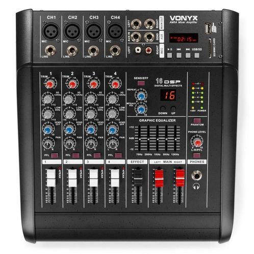 Retourdeal - Vonyx AM5A 5-kanaals muziekmixer met ingebouwde, Muziek en Instrumenten, Dj-sets en Draaitafels, Zo goed als nieuw