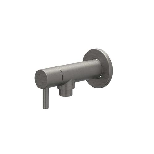 Hoekstopkraan IVY 1/2 3/8 Geborsteld Metal Black PVD, Doe-het-zelf en Verbouw, Sanitair, Kraan, Nieuw, Ophalen of Verzenden
