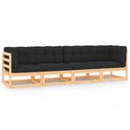 vidaXL 4-delige Loungeset met kussens massief grenenhout, Tuin en Terras, Verzenden, Nieuw, Loungeset