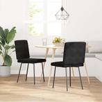 vidaXL Eetkamerstoelen 2 st fluweel zwart, Huis en Inrichting, Stoelen, Verzenden, Nieuw, Zwart
