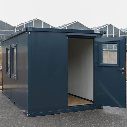 Bekijk nu! Schaftkeet 4x2 meter- antraciet - Bel snel!, Doe-het-zelf en Verbouw, Containers