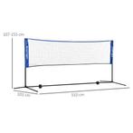 SPORTNOW Badmintonnet Set 103/120/155H Cm, Opvouwbaar &amp;, Verzenden, Nieuw