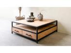 Veiling - Luxe Teak Salontafel 2 Laden 100x100x40, Nieuw