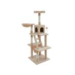 Katten krabpaal - kattenhuis - beige- hoogte 155 cm