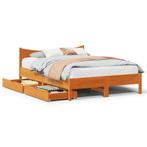 vidaXL Bedframe met lades massief grenenhout wasbruin, Bruin, Verzenden, 140 cm, 200 cm