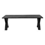 Salontafel Mangohout Cedric 130 Zwart, 100 tot 150 cm, Verzenden, Nieuw, 50 tot 100 cm