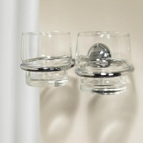 Tiger - Bekerhouder met glas dubbel Torino (wit kapje), Huis en Inrichting, Badkamer | Badtextiel en Accessoires, Wit, Nieuw, Ophalen of Verzenden