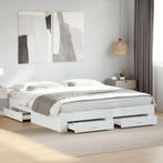 vidaXL Bedframe met lades bewerkt hout wit 180x200 cm, Huis en Inrichting, Slaapkamer | Bedden, Eenpersoons, Verzenden, Wit, Nieuw