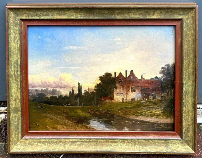 Jan Weissenbruch (1822-1880), Kring van - Dorp aan het water, Antiek en Kunst, Kunst | Schilderijen | Klassiek