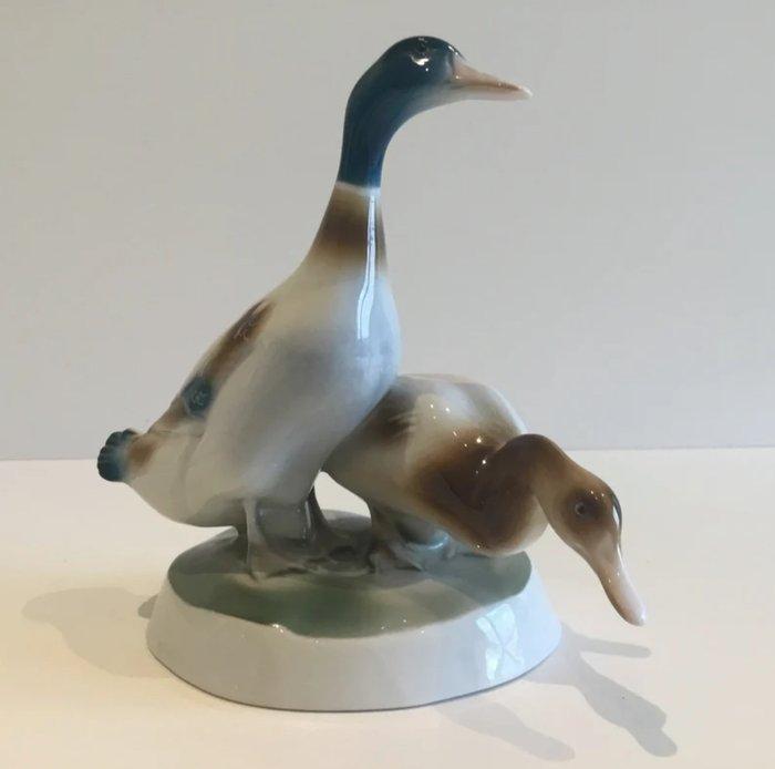 Zsolnay - Beeldje - Duck pair design Zsolnay Figurine -, Antiek en Kunst, Antiek | Glas en Kristal