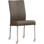 Leren eetkamerstoel Comfort met wieltjes - Toledo Moss, Huis en Inrichting, Stoelen, Overige kleuren, Nieuw, Leer, Ophalen of Verzenden