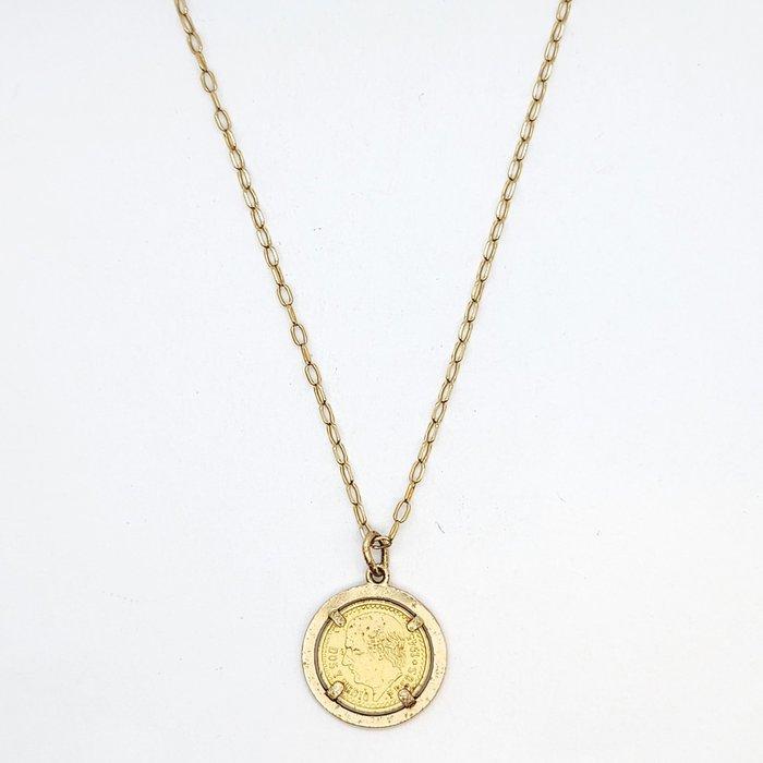 Ketting met hanger - 18 karaat Geel goud, Sieraden, Tassen en Uiterlijk, Antieke sieraden