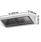 GGM Gastro | Wandafzuigkap - 2000mm - met filter & lamp |, Wandschouwkap, Verzenden, Inbouw, Motor
