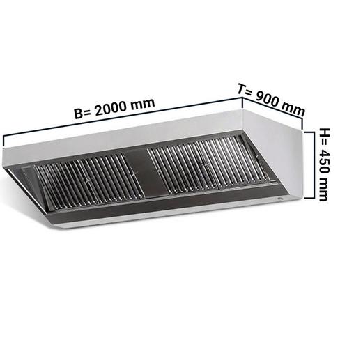 GGM Gastro | Wandafzuigkap - 2000mm - met filter & lamp |, Witgoed en Apparatuur, Afzuigkappen, Inbouw, 800 m³ per uur of meer